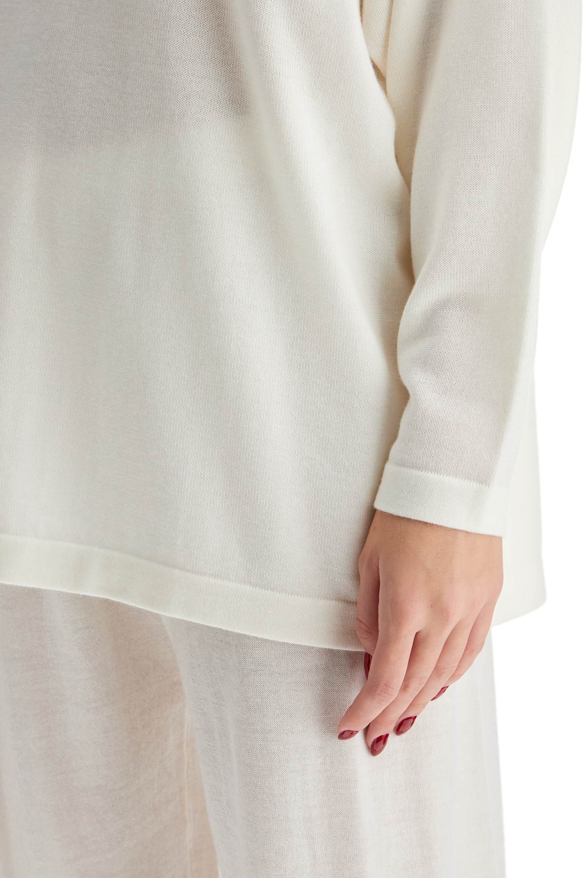 'maxi Merino Wool Steph Sweater  - White