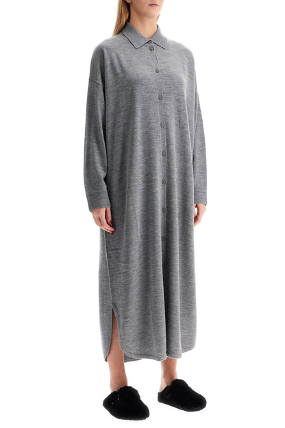 Long Merino Wool Max Chemisier  - Grey