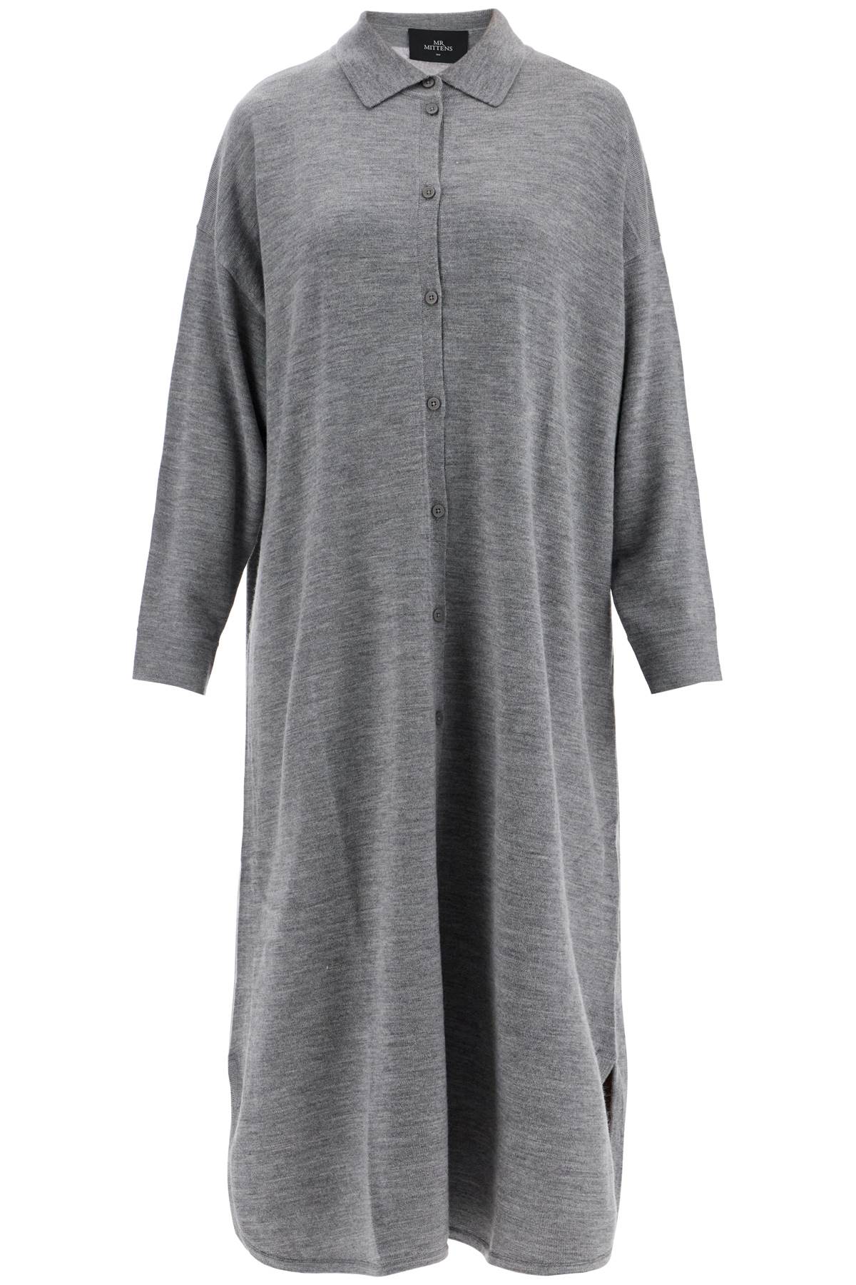 Long Merino Wool Max Chemisier  - Grey