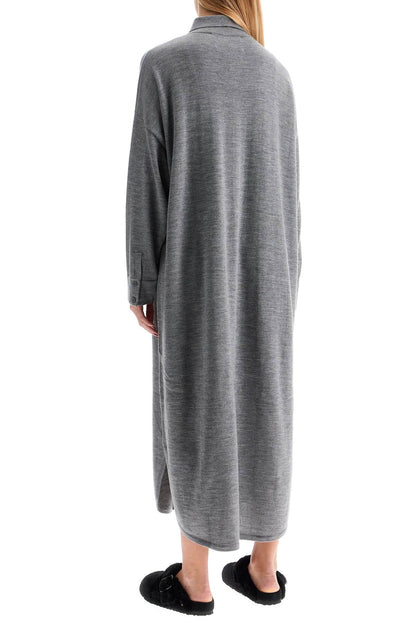 Long Merino Wool Max Chemisier  - Grey