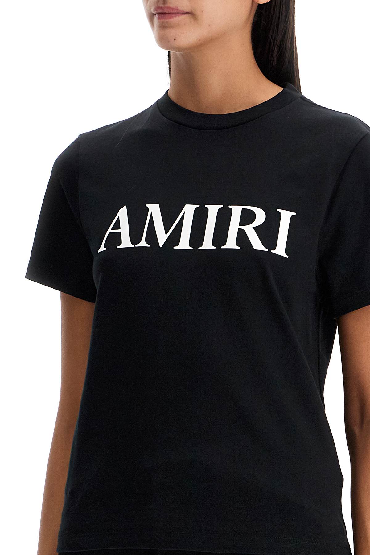 T-shirt With Lettering Logo  - Black