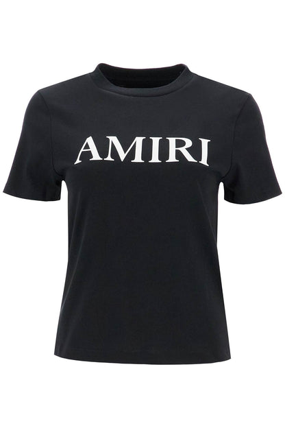 T-shirt With Lettering Logo  - Black