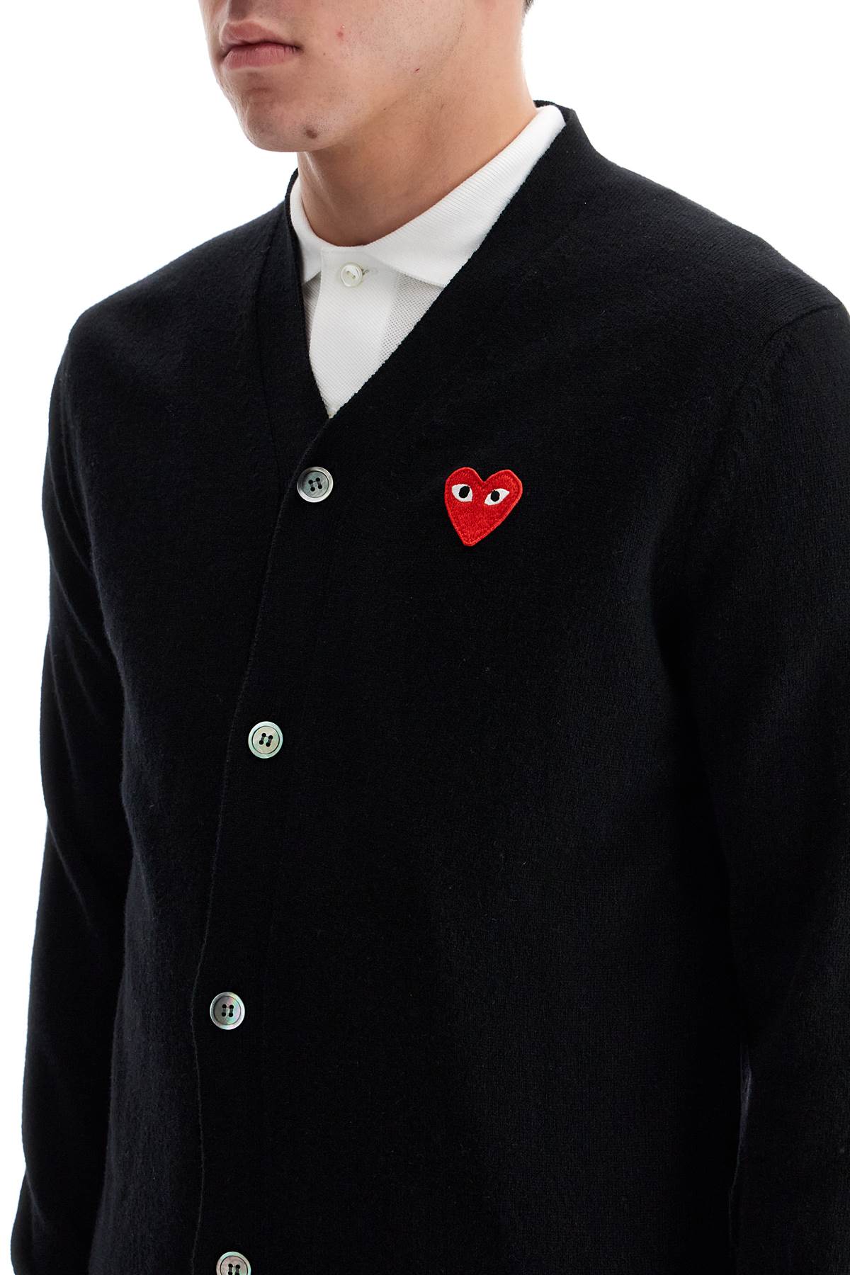 Unisex Heart Cardigan  - Black