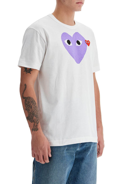 Heart Print T-shirt  - Bianco