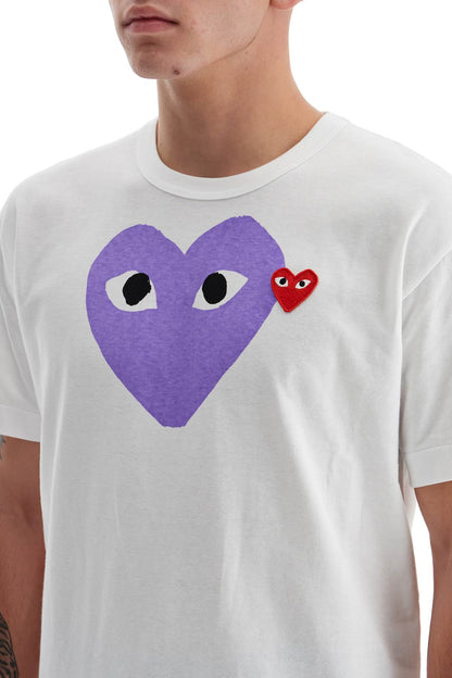 Heart Print T-shirt  - Bianco