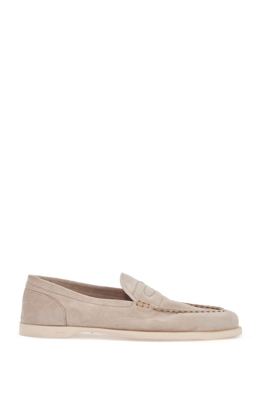 Men's Suede Lace-up Shoes In Sand With Flexible Sole  - Beige