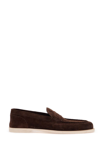 Dark Brown Suede Casual Shoes With Velcro Closure  - Brown