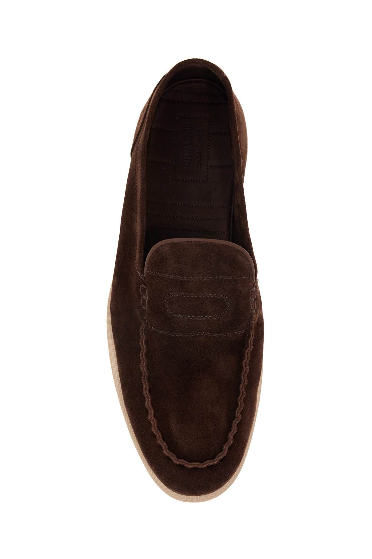 Dark Brown Suede Casual Shoes With Velcro Closure  - Brown