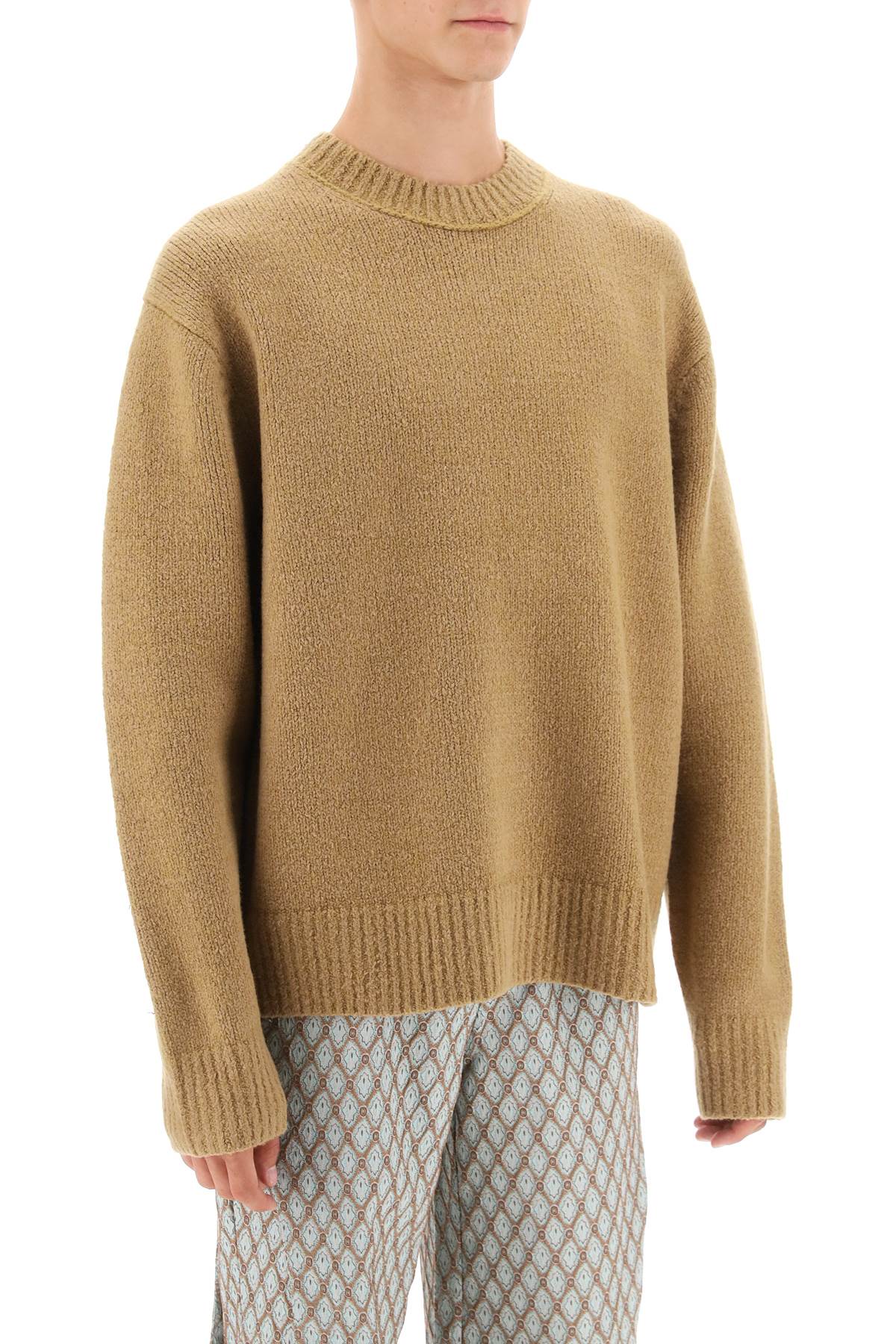 Crew-neck Sweater In Wool And Cotton  - Beige