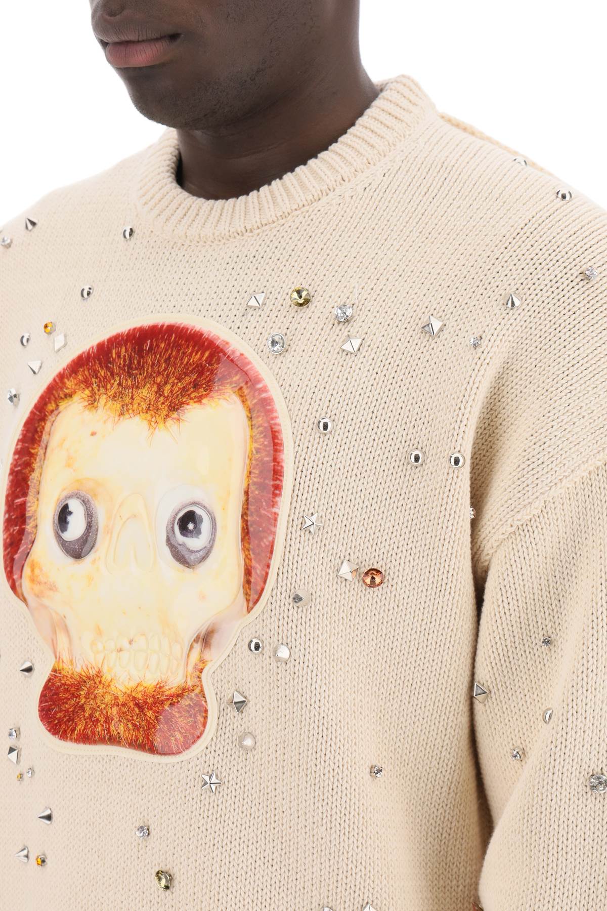 "studded Pullover With Animation  - Neutro