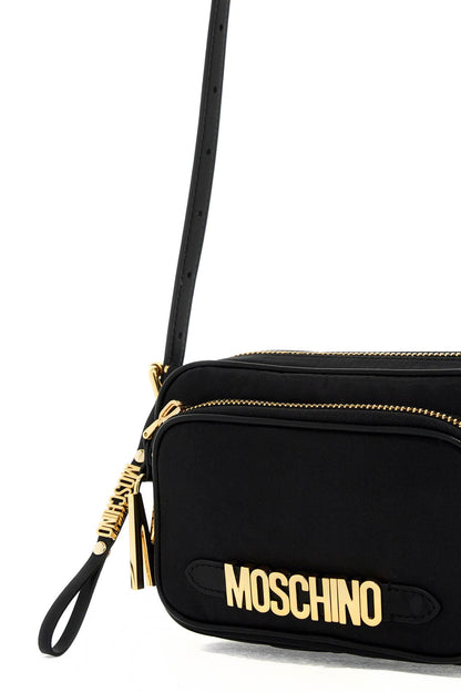 Mini Shoulder Bag With Metal Logo  - Black