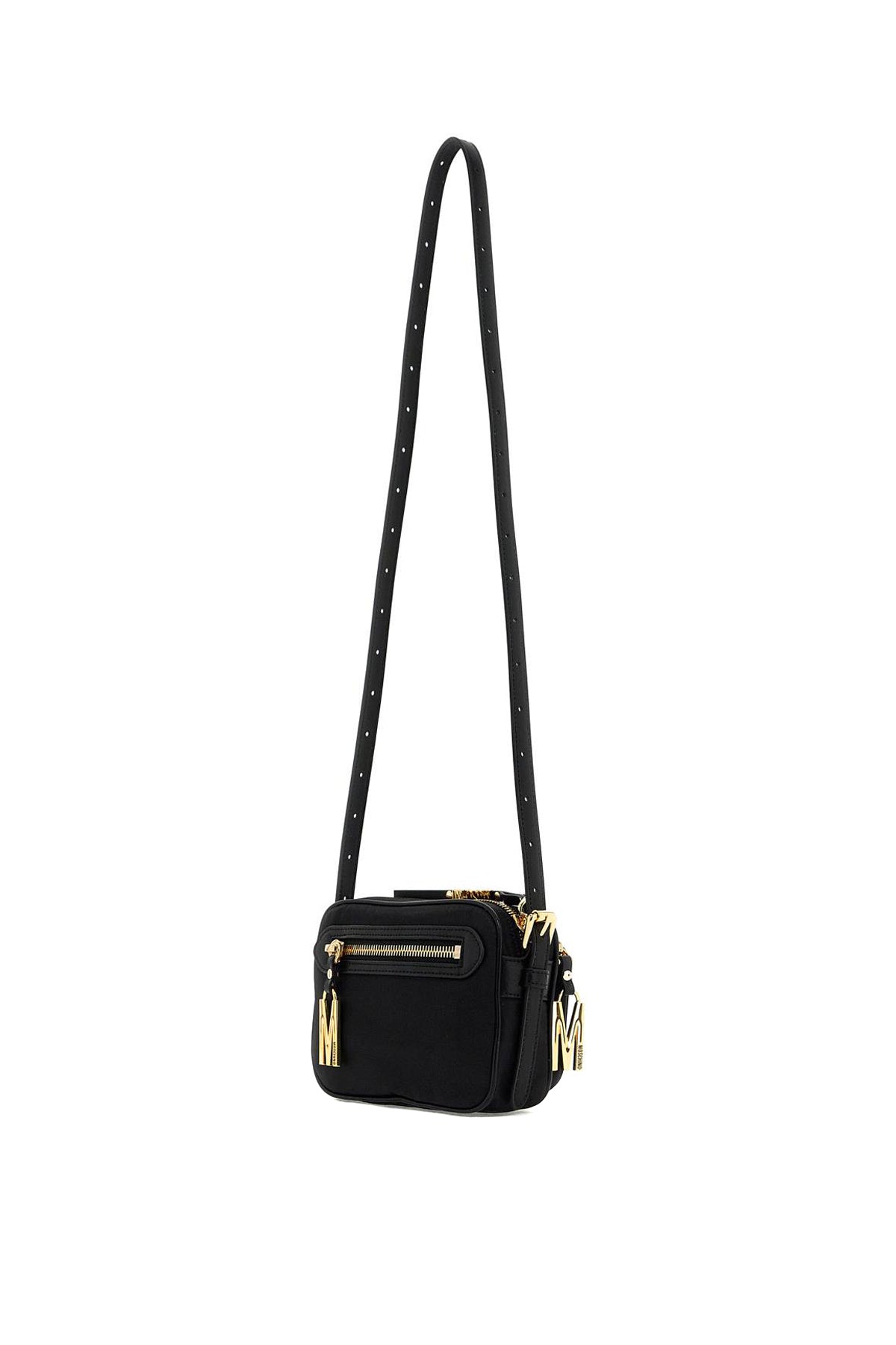 Mini Shoulder Bag With Metal Logo  - Black