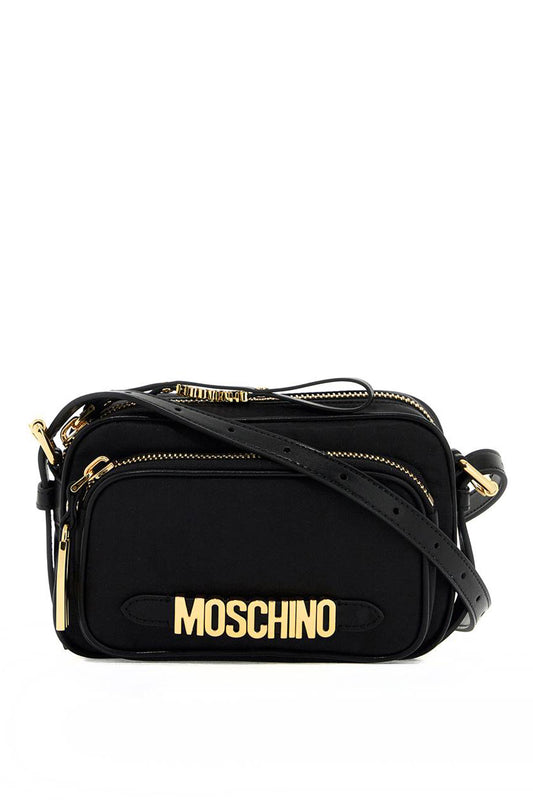 Mini Shoulder Bag With Metal Logo  - Black