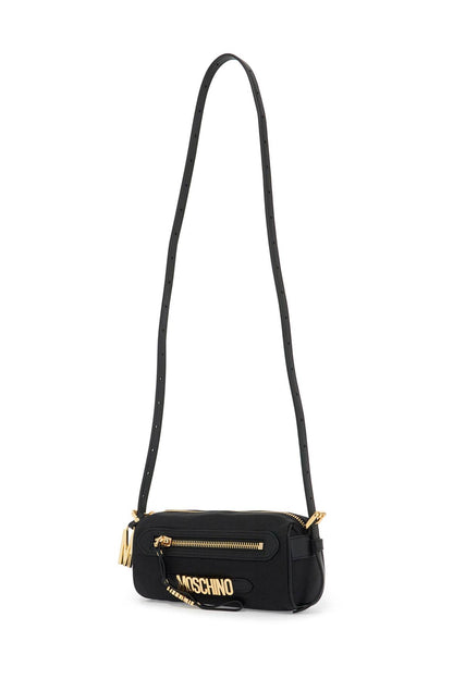 Shoulder Bag With Metal Logo Detail  - Black