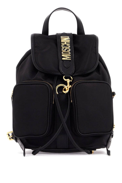 "backpack With Metal Lettering  - Black