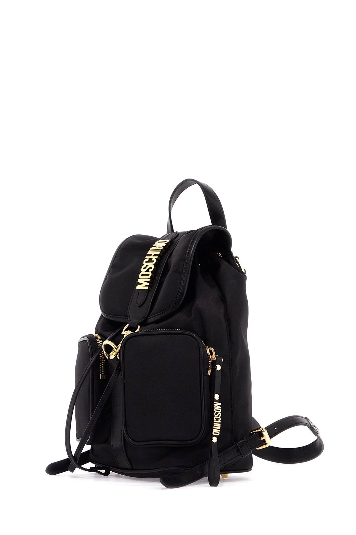 "backpack With Metal Lettering  - Black