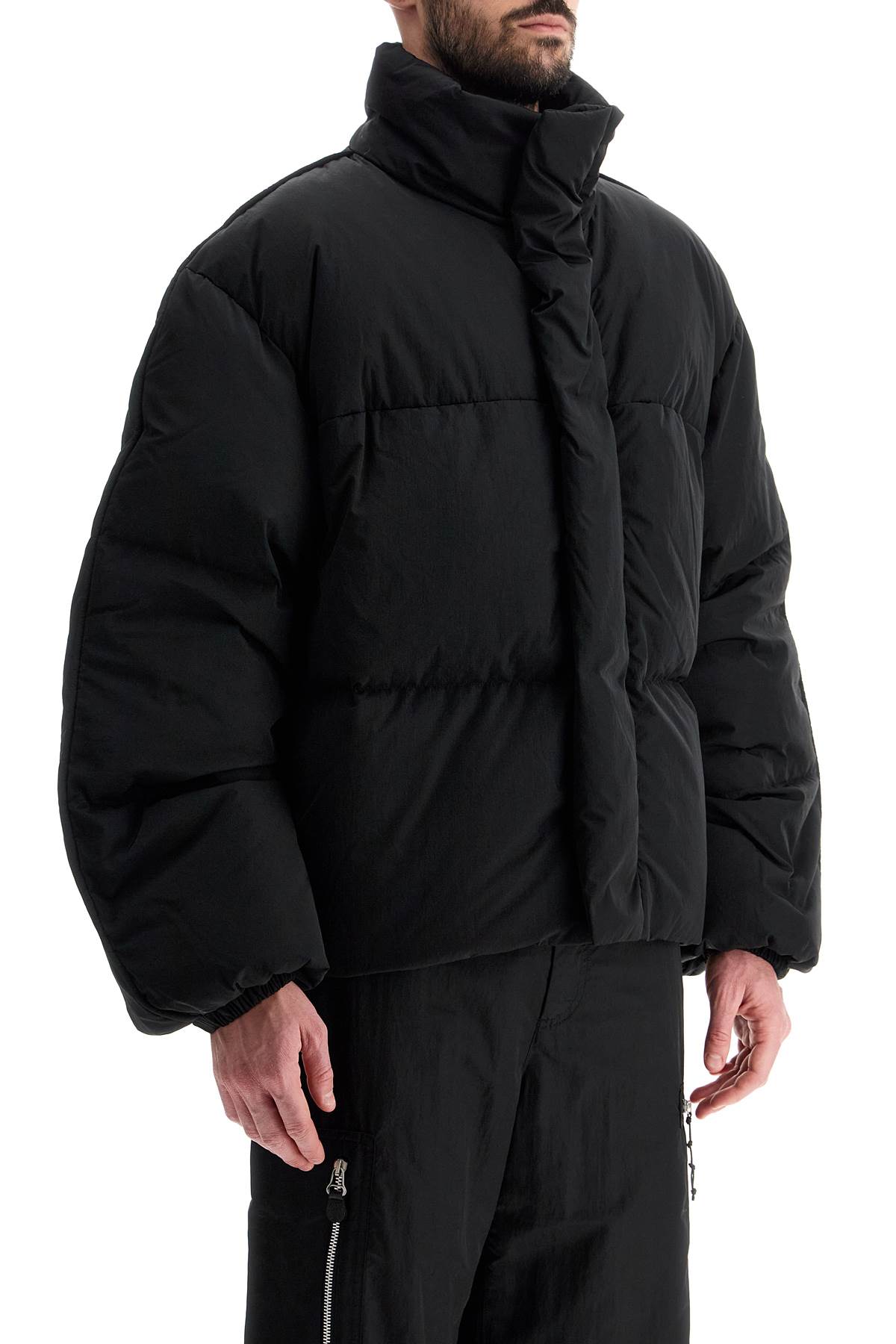 Short Boxy Down Jacket  - Black