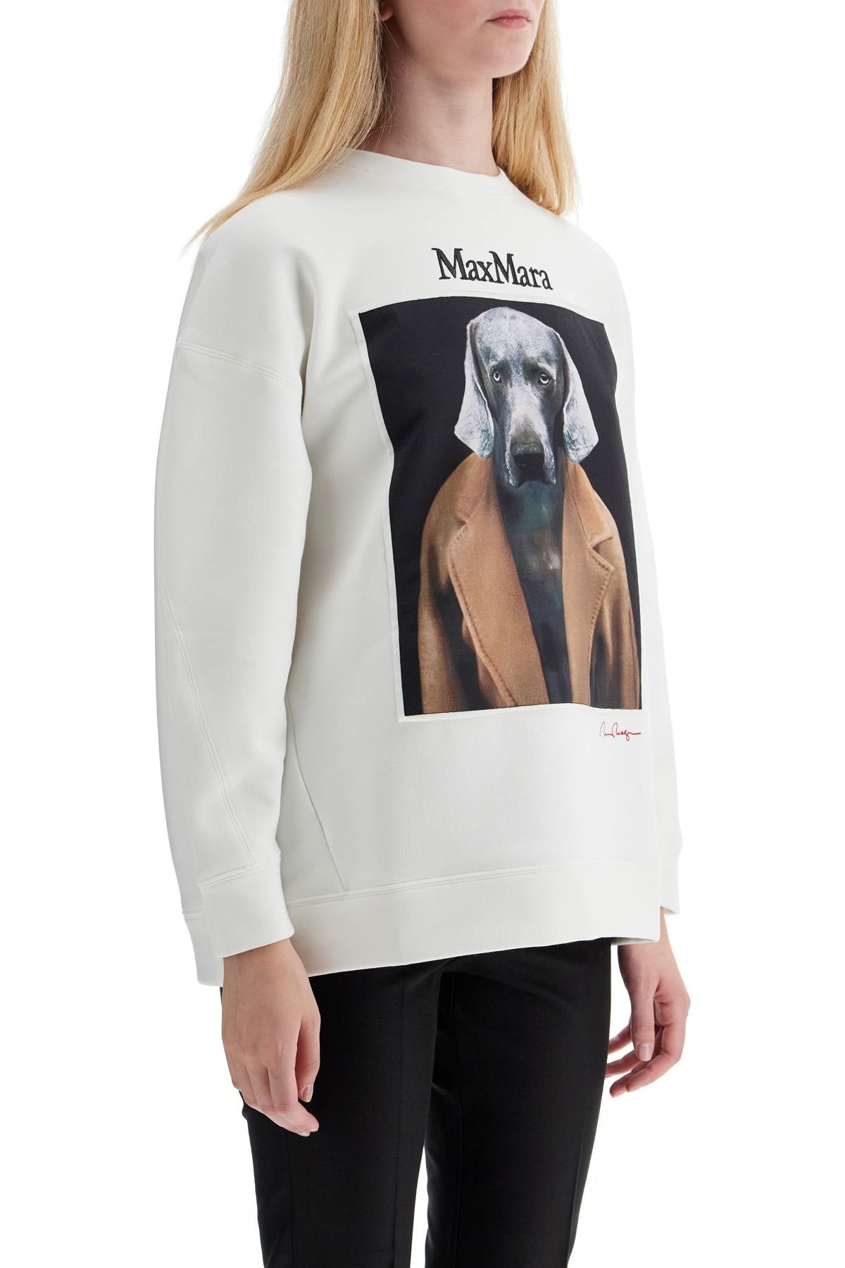 Wegman Printed Sweatshirt  - Bianco