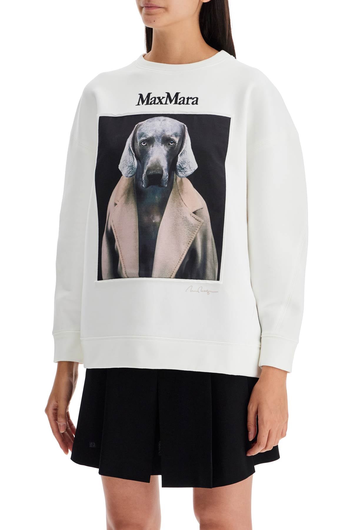 Wegman Printed Sweatshirt  - White