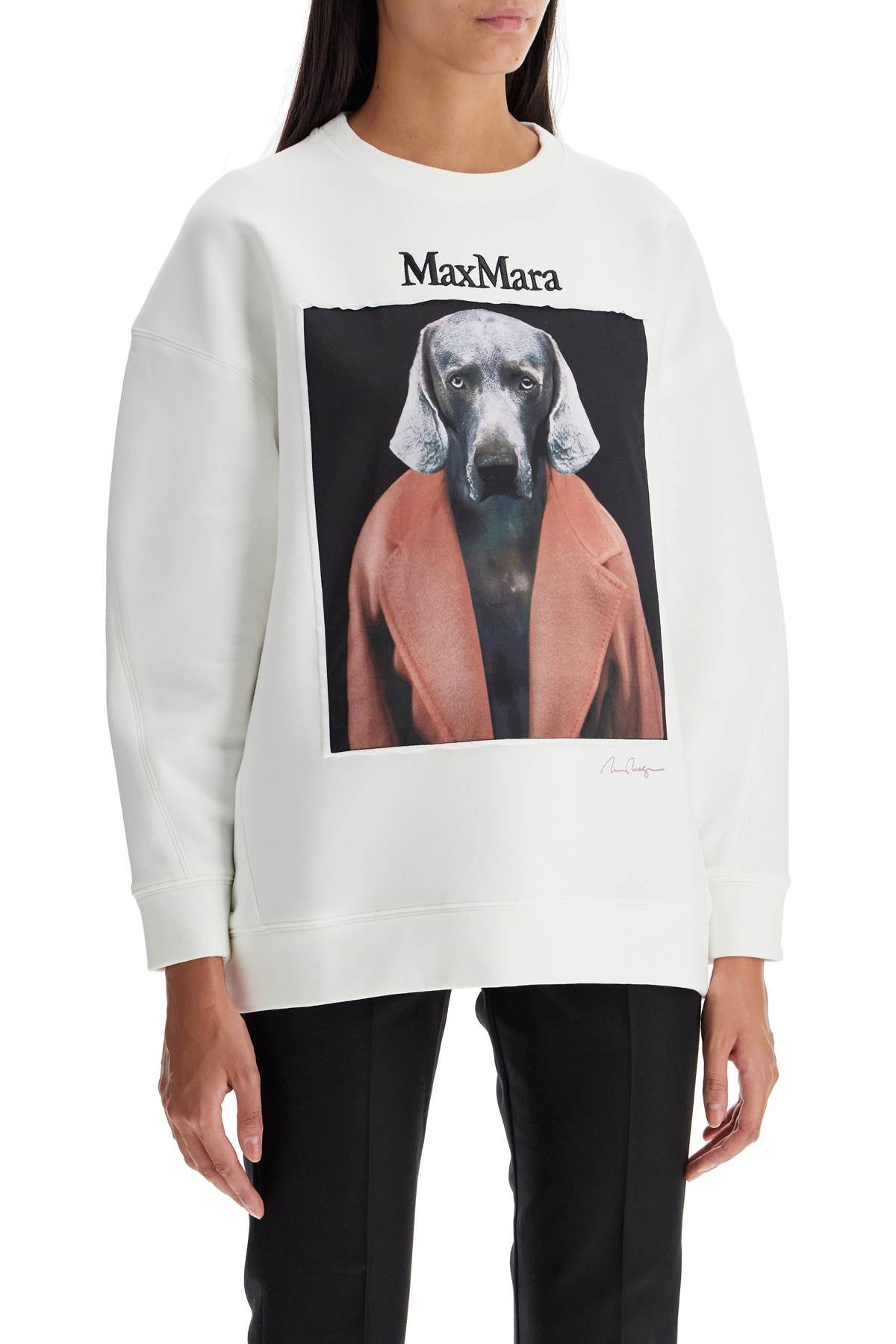 Wegman Printed Sweatshirt  - White