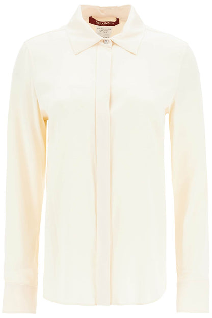 'satin 'baden' Silk Shirt  - White