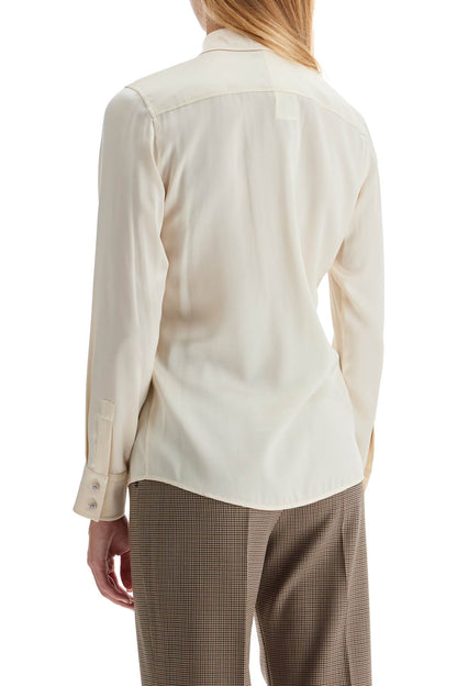 'satin 'baden' Silk Shirt  - White