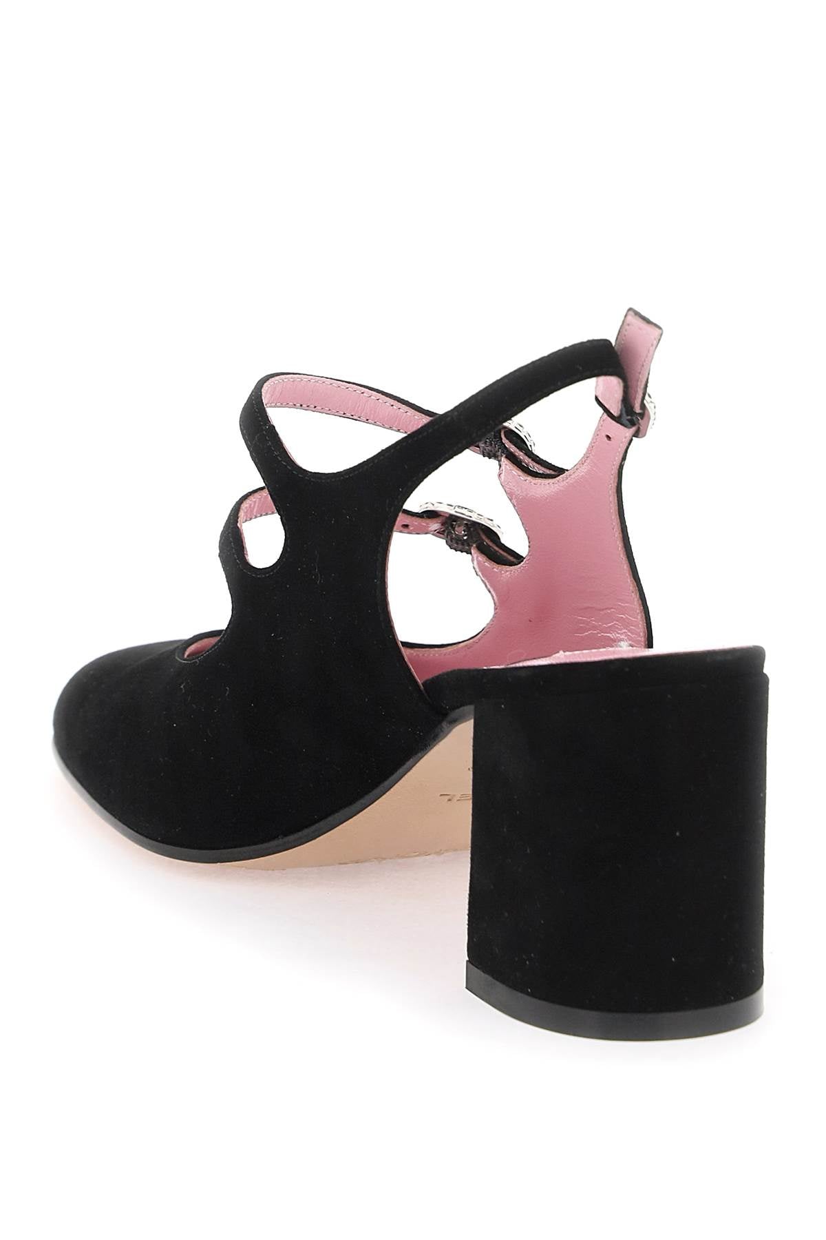 Suede Banana Slingback Mary Jane  - Black