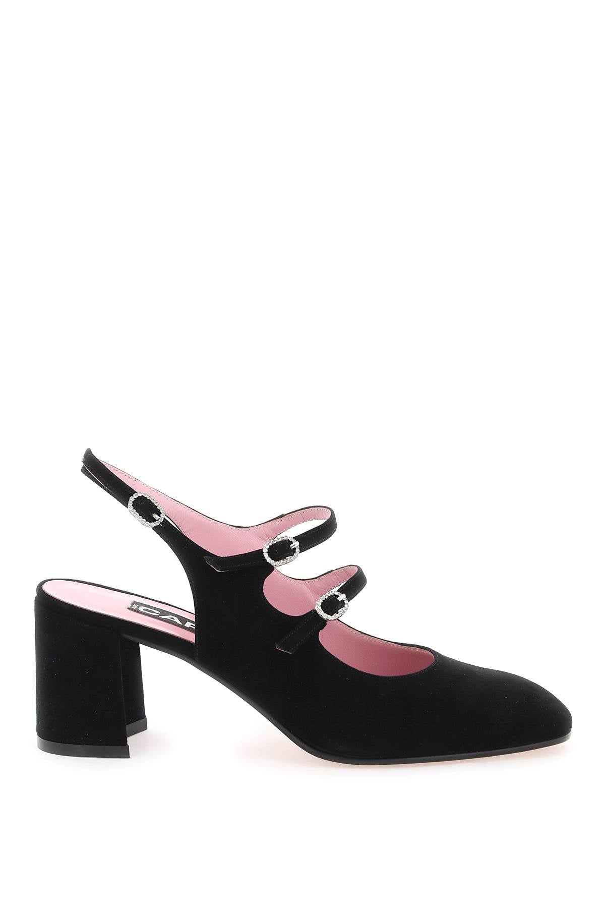 Suede Banana Slingback Mary Jane  - Black