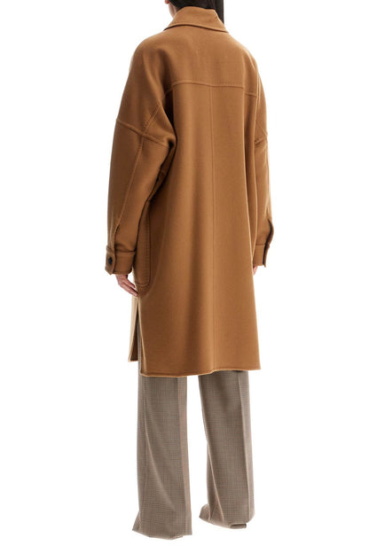 'cashmere Oversized Chemise Coat  - Brown