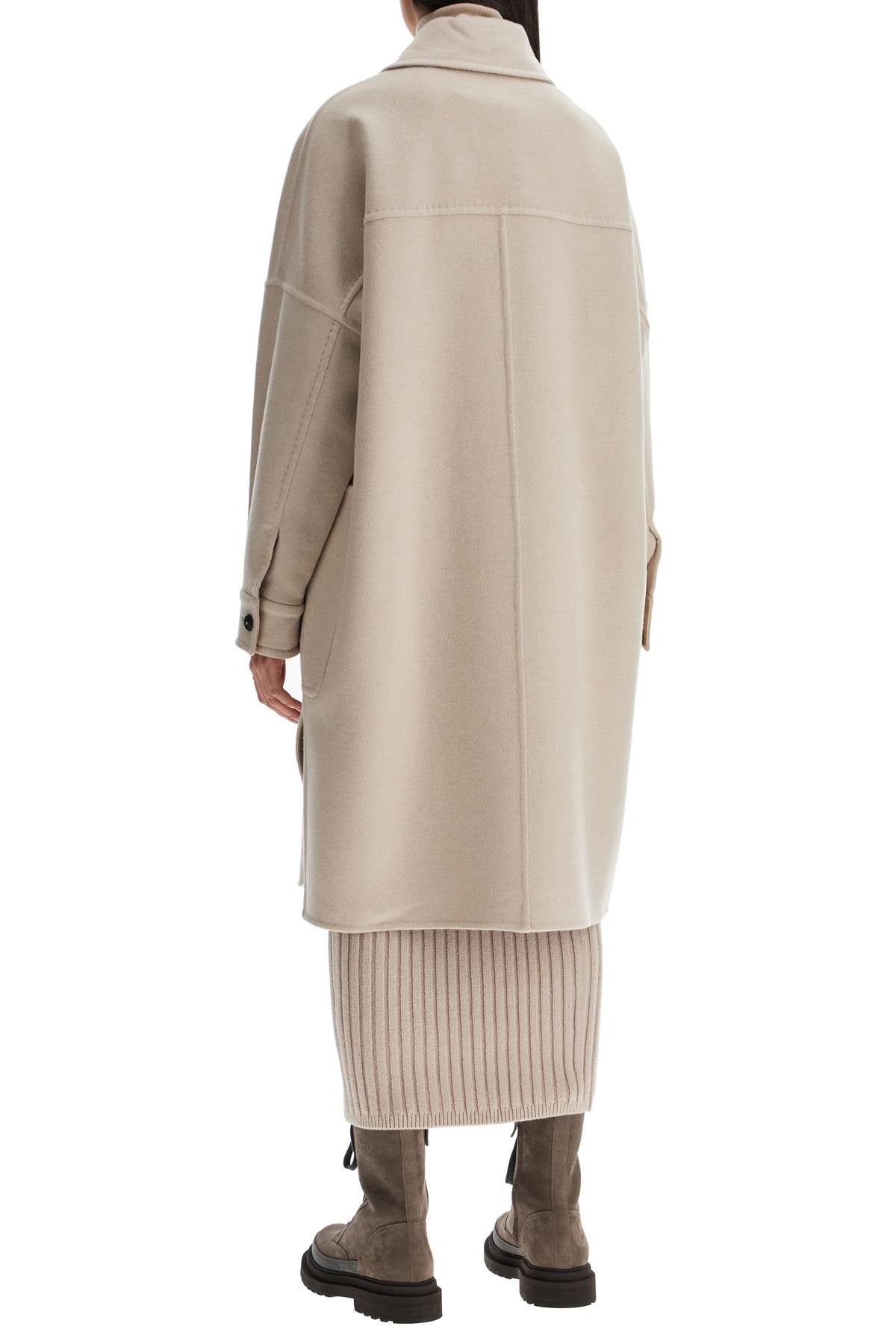 'cashmere Oversized Chemise Coat  - Neutro