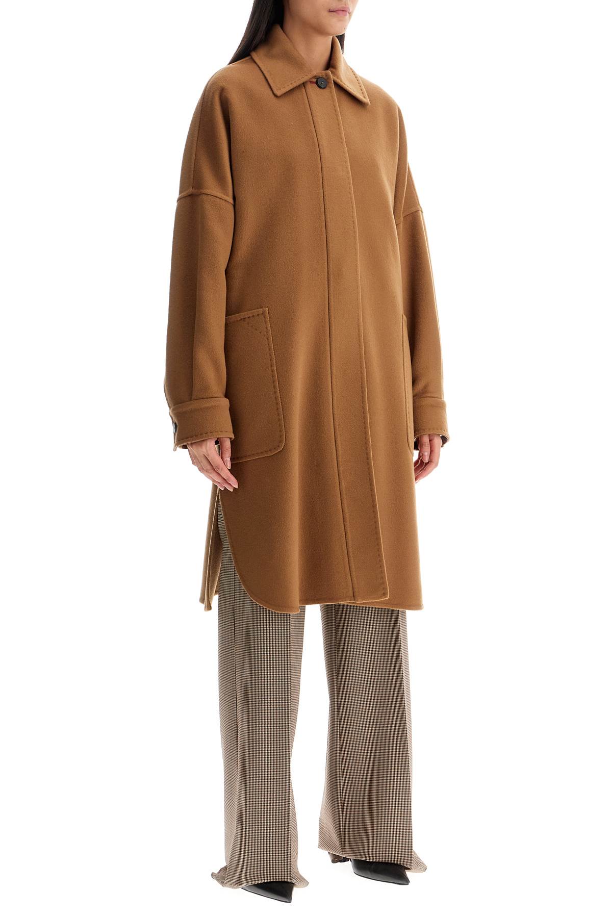 'cashmere Oversized Chemise Coat  - Brown