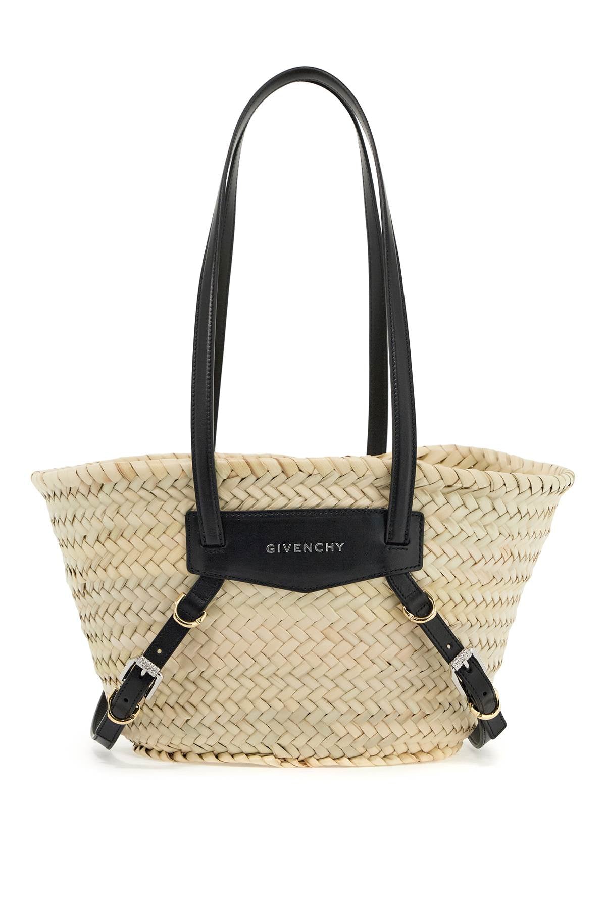 Raffia Voyou Shoulder Bag  - Black