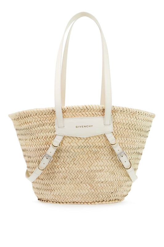 Raffia Voyou Medium Shoulder Bag  - White