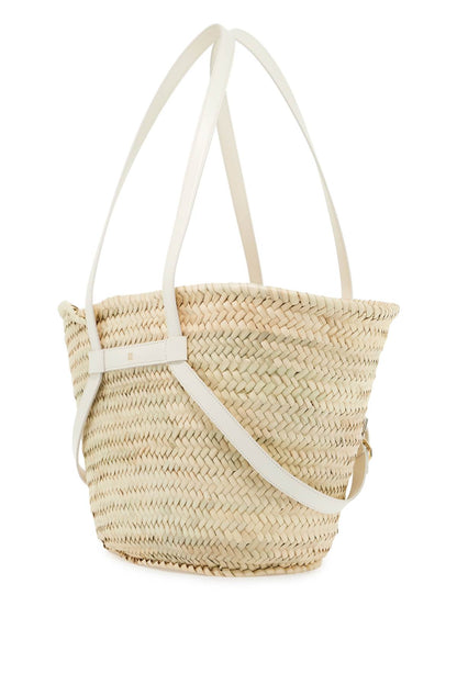 Raffia Voyou Medium Shoulder Bag  - White