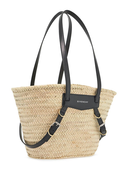 Raffia Voyou Medium Shoulder Bag  - Neutro