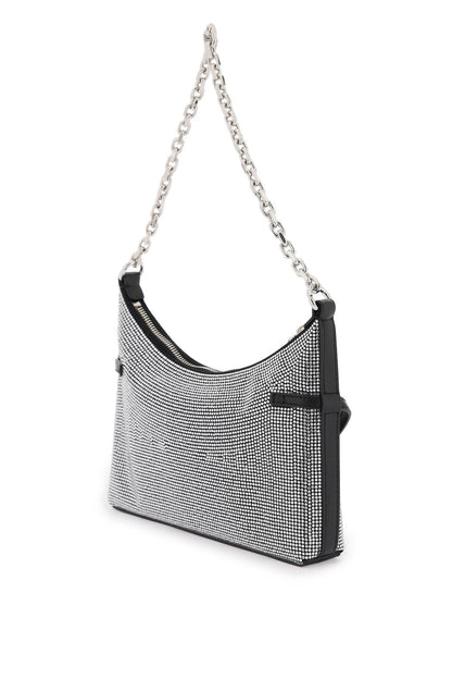 Satin 'voyou Party' Shoulder Bag With Rhinestones  - Silver