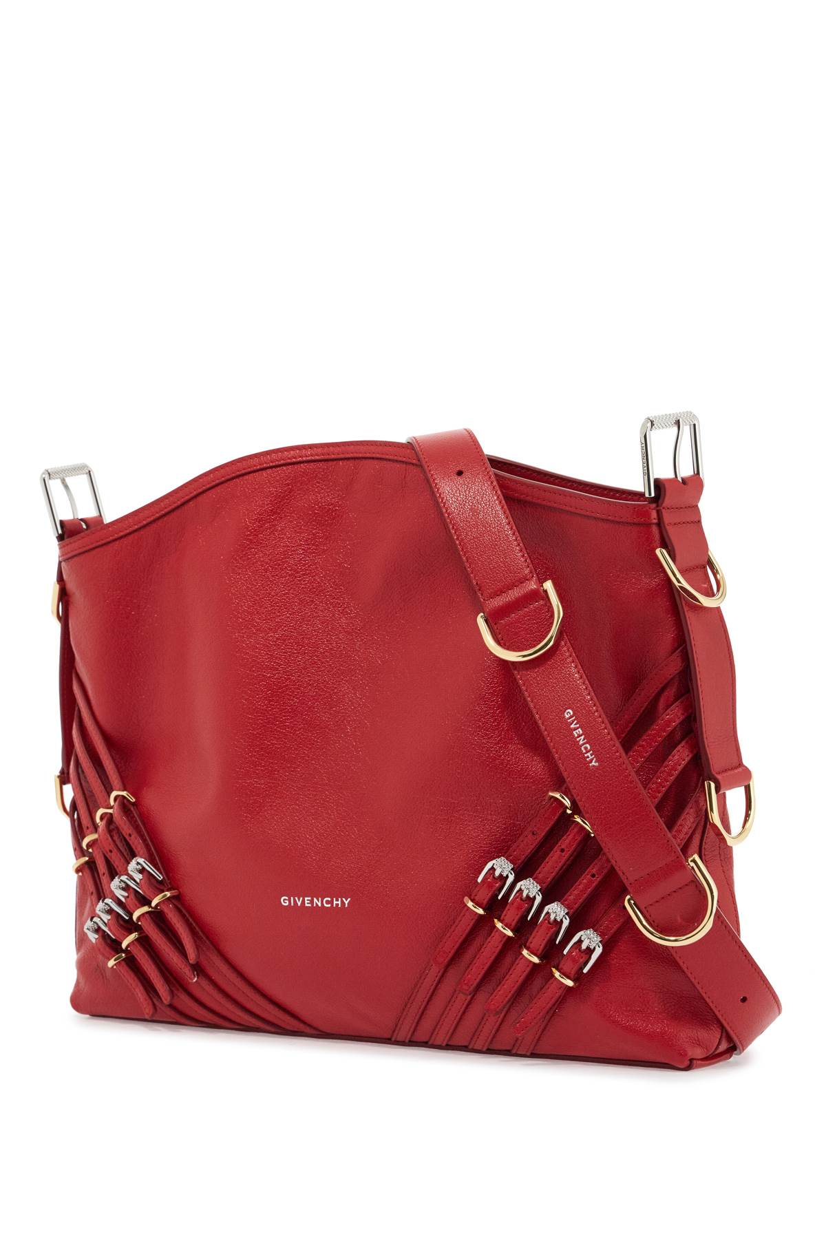 Medium Voyou Buckles Shoulder Bag  - Red