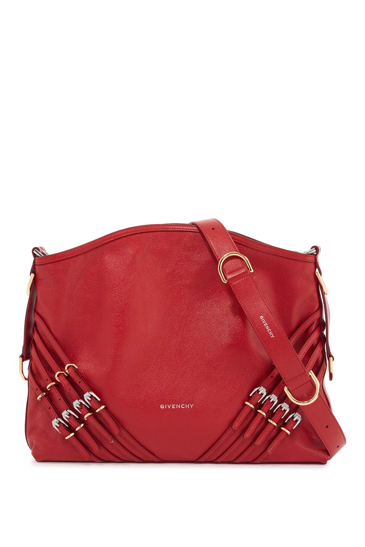 Medium Voyou Buckles Shoulder Bag  - Red