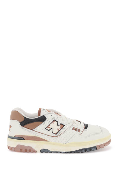 Vintage-effect 550 Sneakers  - White