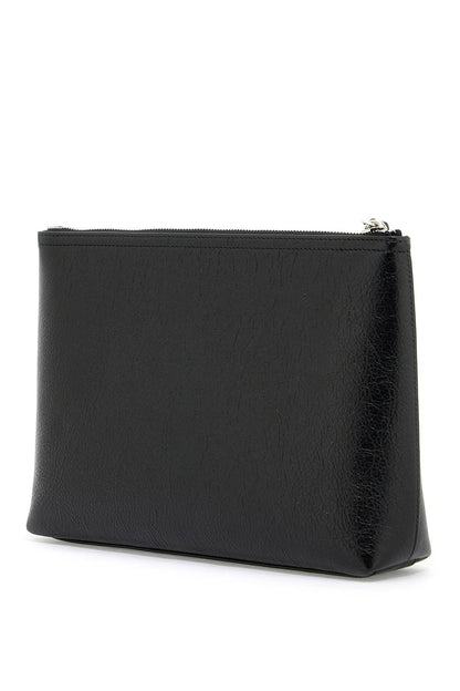 Leather Voyou Clutch  - Black