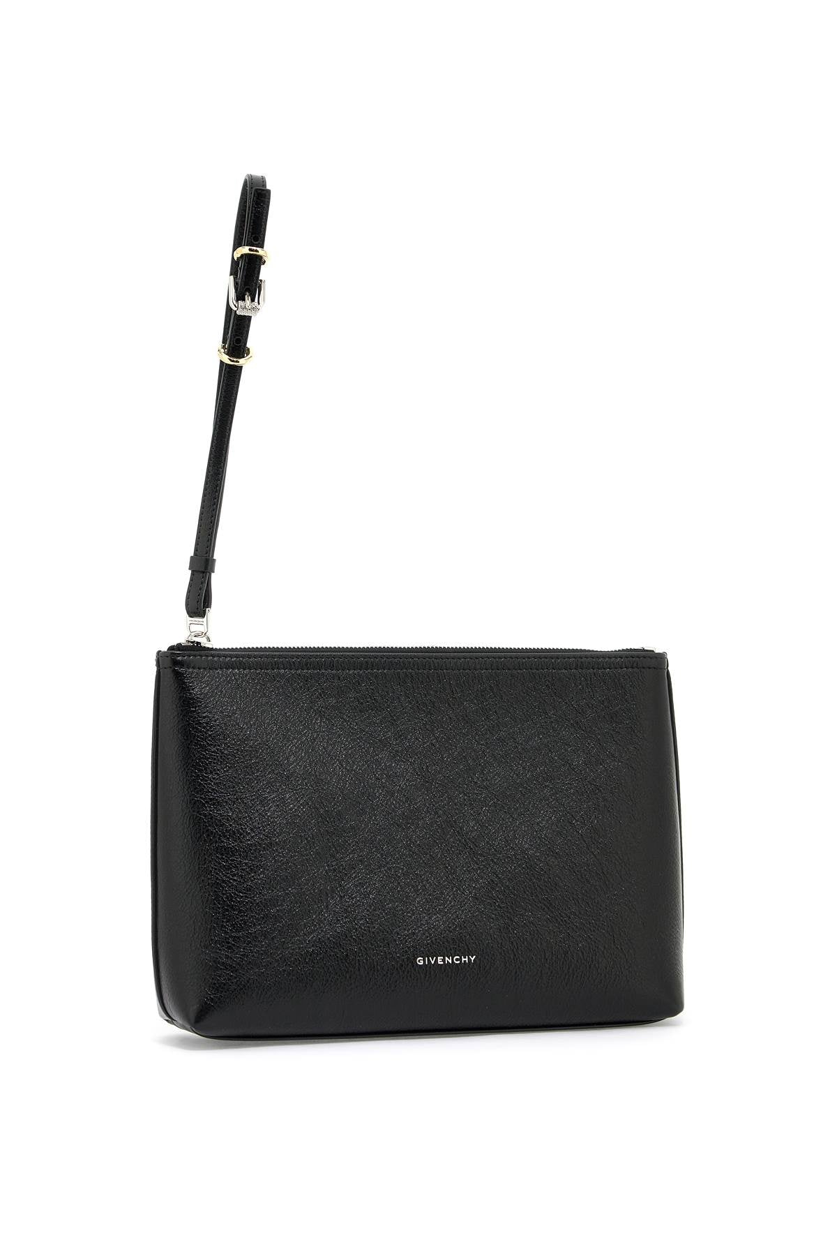 Leather Voyou Clutch  - Black