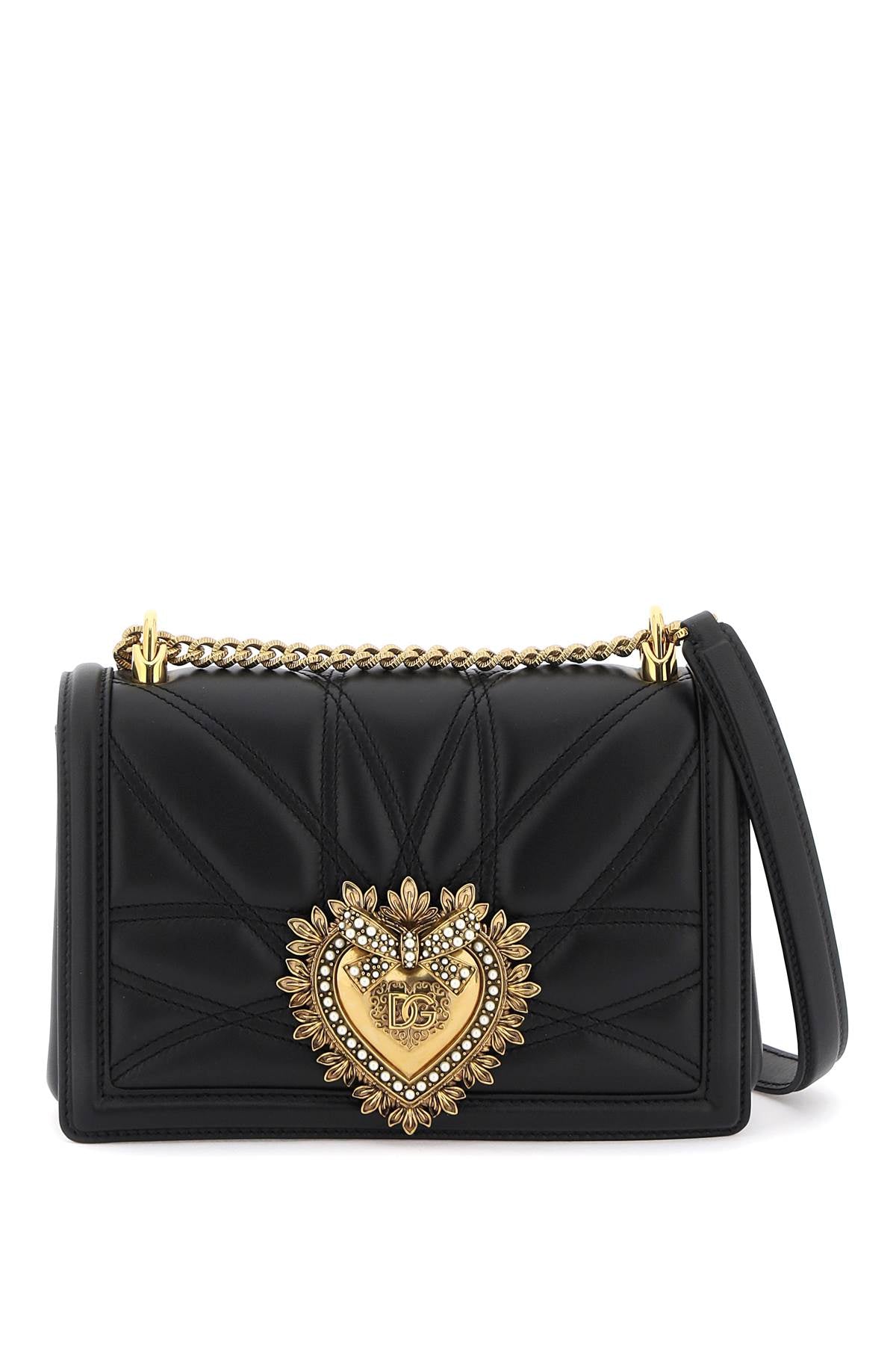 Medium Devotion Bag In Quilted Nappa Leather  - Nero