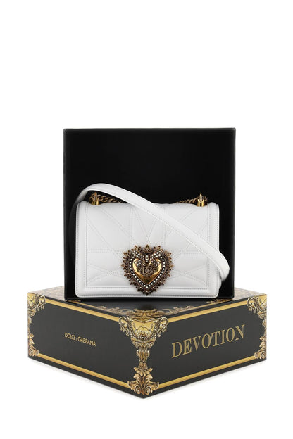 Medium 'devotion' Bag In Quilted Nappa Leather  - White