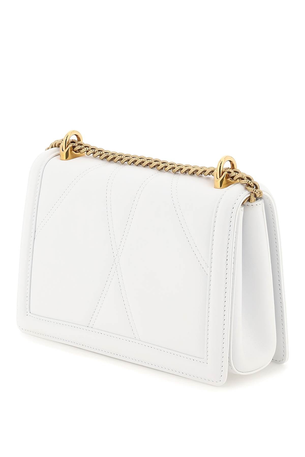 Medium 'devotion' Bag In Quilted Nappa Leather  - White