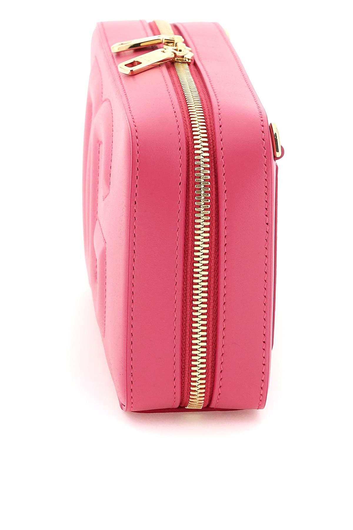 Leather Camera Bag With Logo  - Pink