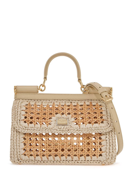 'extended Sicily Handbag In Straw And Raff  - Beige