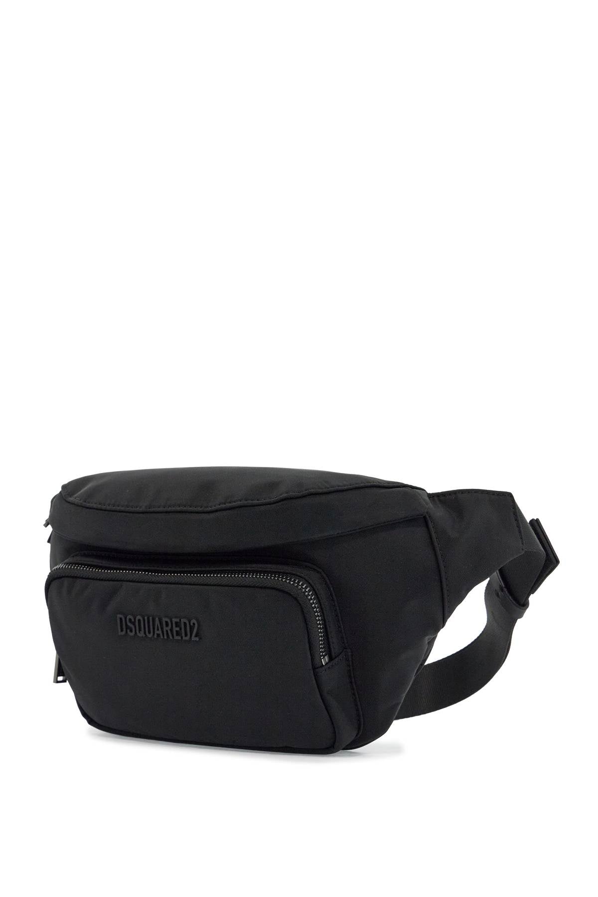 Black Waist Bag In Polyamide With Adjustable Shoulder Strap  - Black