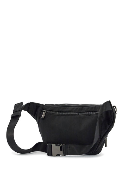 Black Waist Bag In Polyamide With Adjustable Shoulder Strap  - Black