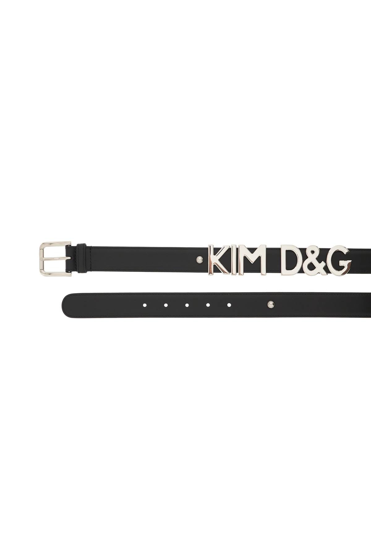 Lettering Leather Belt  - Nero