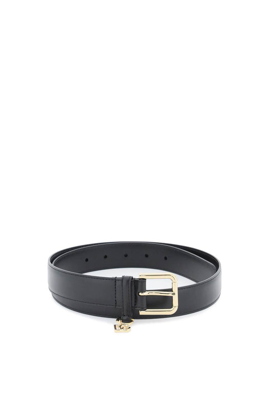 Belt With Charm Logo  - Nero